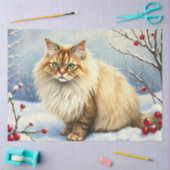 Papier de soie Chat d'Hiver (Artisanat)