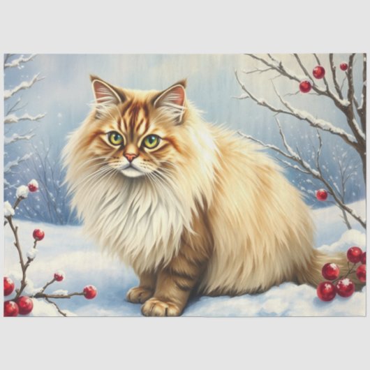 Papier de soie Chat d'Hiver (Recto)
