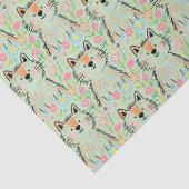 Papier de soie chat gribouillé vert (Détail)