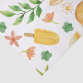 Papier de soie Citrons à l'aquarelle et Popsicles (Détail)