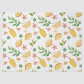 Papier de soie Citrons aquarelle & Popsicles d'été (Recto)