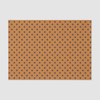Papier de soie citrouille + pois violets (grand)
