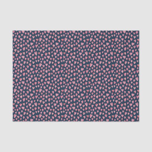 Papier de soie cœur de la Saint-Valentin rose (Recto)