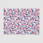 Papier de soie coeurs rouges et bleus (Recto)