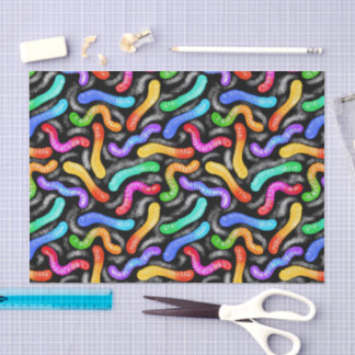 Papier de soie coloré en bonbons sucrés de ver gél