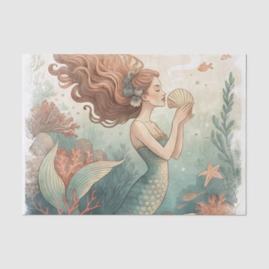 Papier de soie conçu sur mesure MERMAID (Recto)