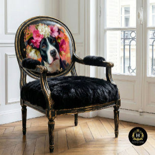 Papier de soie Couronne florale Pit Bull noir et b