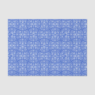 Papier de soie damassé abstrait bleu