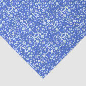 Papier de soie damassé abstrait bleu (Détail)