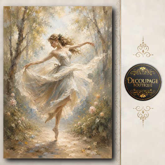 Papier de soie danseuse de ballet boisé