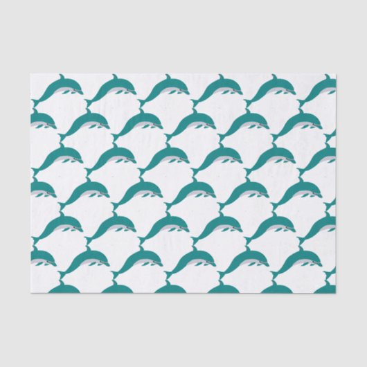 Papier de soie dauphin blanc et vert (Recto)