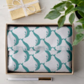 Papier de soie dauphin blanc et vert (Cadeau)