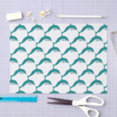 Papier de soie dauphin blanc et vert (Artisanat)