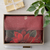Papier de soie de fête Fleur Rouge (Cadeau)