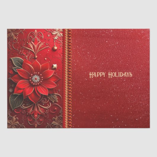 Papier de soie de fête Fleur Rouge (Recto)