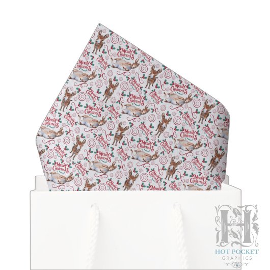 Papier de soie de Noël Âne Fantaisiste