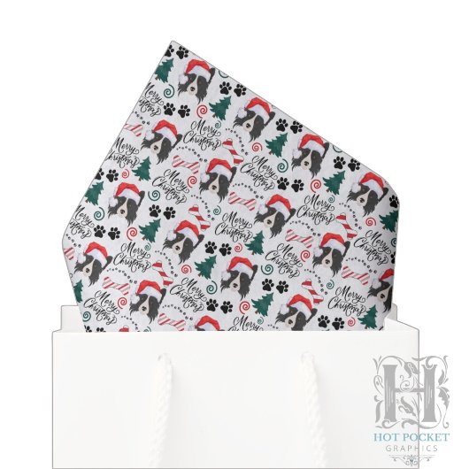 Papier de soie de Noël Border Collie