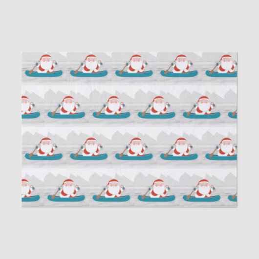 Papier de soie de Noël Canoë Kayak (Recto)
