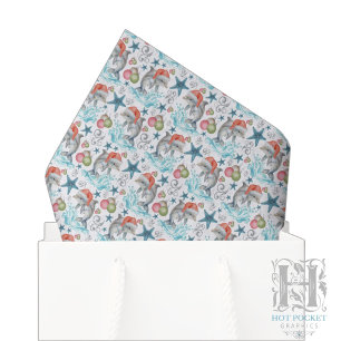 Papier de soie de Noël Dauphin en blanc