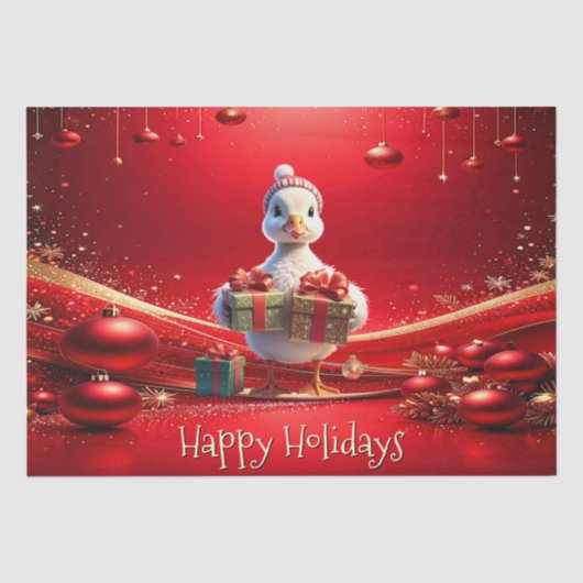 Papier de soie de Noël de canard mignon de vacance (Recto)
