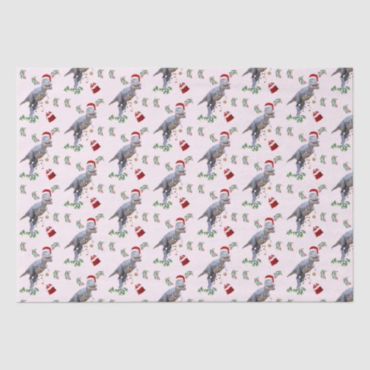 Papier de soie de Noël de dinosaure (Recto)