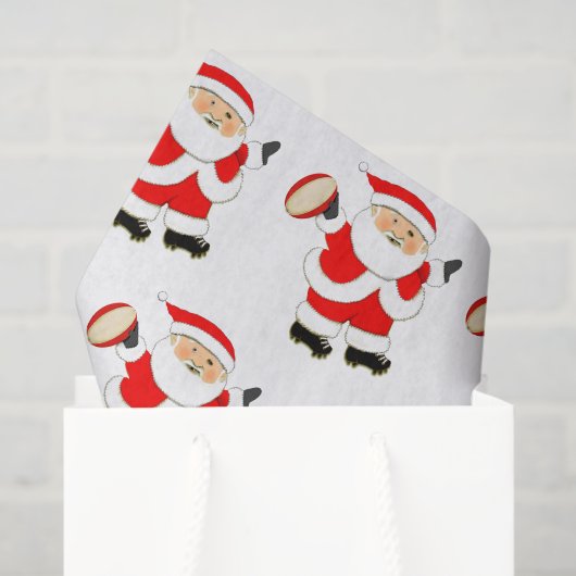 Papier de soie de Noël de rugby (Sac cadeau)