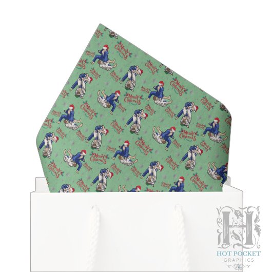 Papier de soie de Noël Jiu Jitsu en vert