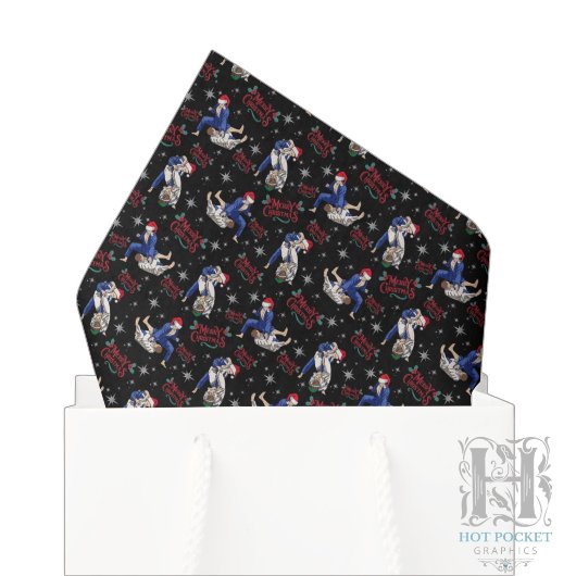 Papier de soie de Noël Jiu Jitsu noir