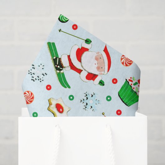 Papier de soie de Noël pour vacances de ski sur ne (Sac cadeau)