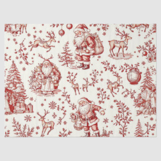Papier de soie de Noël toile rouge vintage
