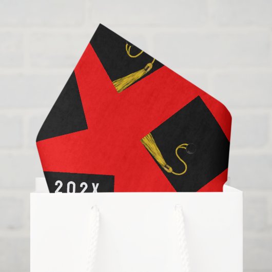 Papier de soie de remise des diplômes rouge (Sac cadeau)