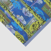 Papier de soie de soie abstrait dans vert et le (Détail)