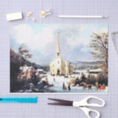 Papier de soie de soie americana de neige d'église (Artisanat)