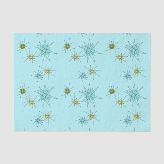 Papier de soie de soie atomique bleu de Starbursts (Recto)