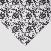 Papier de soie de soie blanc et noir de damassé (Détail)