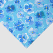 Papier de soie de soie bleu d'art de fleur (Détail)