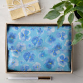 Papier de soie de soie bleu d'art de fleur (Cadeau)