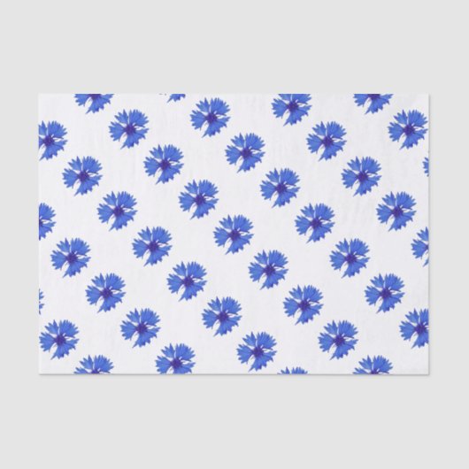 Papier de soie de soie bleu de bleuet (Recto)