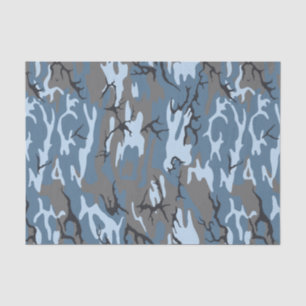 Papier de soie de soie bleu de Camo