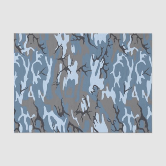 Papier de soie de soie bleu de Camo (Recto)