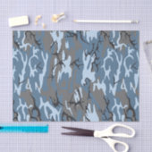 Papier de soie de soie bleu de Camo (Artisanat)