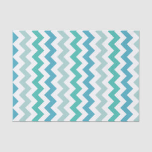 Papier de soie de soie bleu de motif de Chevron de