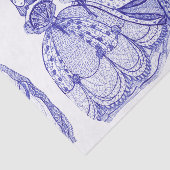 Papier de soie de soie bleu de motif de la Chine (Détail)