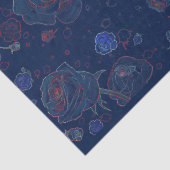 Papier de soie de soie bleu de saphir de roses de (Détail)