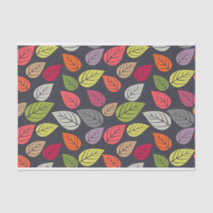 Papier de soie de soie coloré de motif de feuille