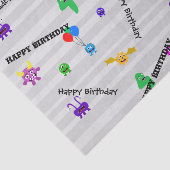 Papier de soie de soie d'anniversaire de monstre (Détail)