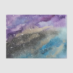 Papier de soie de soie d'aquarelle d'espace