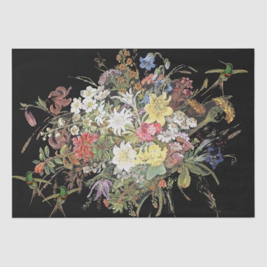 Papier de soie de soie de bouquet de fleurs (Recto)