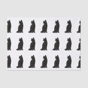 Papier de soie de soie de chat noir