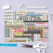 Papier de soie de soie de collage de typographie (Artisanat)